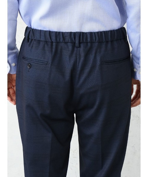 Perfect Suit FActory（パーフェクトスーツファクトリー）の「【サステナブル/上下洗える】プチプラセットアップ パンツ グレンチェック ネイビー（スラックス・メンズ・ネイビー・M/L/S/LL）」の8枚目の写真