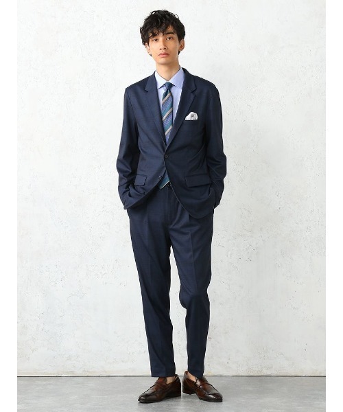 Perfect Suit FActory（パーフェクトスーツファクトリー）の「【サステナブル/上下洗える】プチプラセットアップ パンツ グレンチェック ネイビー（スラックス・メンズ・ネイビー・M/L/S/LL）」の9枚目の写真