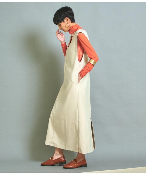 Settimissimo（セッティミッシモ）の「2WAY深Vネックワンピース（ワンピース・レディース・ブラック/アイボリー・FREE）」の4枚目の写真