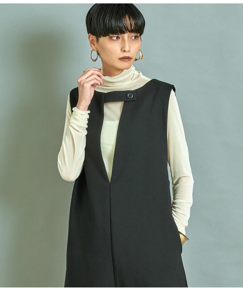 Settimissimo（セッティミッシモ）の「2WAY深Vネックワンピース（ワンピース・レディース・ブラック/アイボリー・FREE）」の12枚目の写真