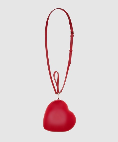 Simone Rocha(シモーネロシャ)の「MEDIUM HEART WITH LEATHER STRAP(ショルダーバッグ・レディース・レッド・ONE SIZE)」の4枚目の写真