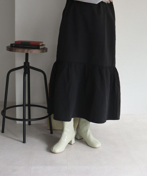 fredy emue（フレディエミュ）の「ストレッチヒールショートブーツ（ブーツ・レディース・ブラック/ライトグリーン/アイボリー・S/M/L）」の10枚目の写真