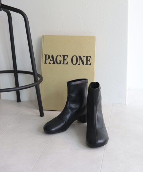 fredy emue（フレディエミュ）の「ストレッチヒールショートブーツ（ブーツ・レディース・ブラック/ライトグリーン/アイボリー・S/M/L）」の15枚目の写真