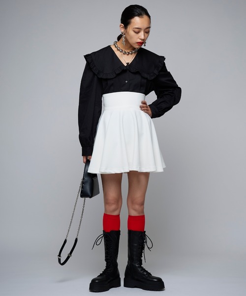 Narcissus（ナルシス）の「【Narcissus】ハイウエストミニスカート（スカート・レディース・ホワイト/ブラック・FREE）」の5枚目の写真