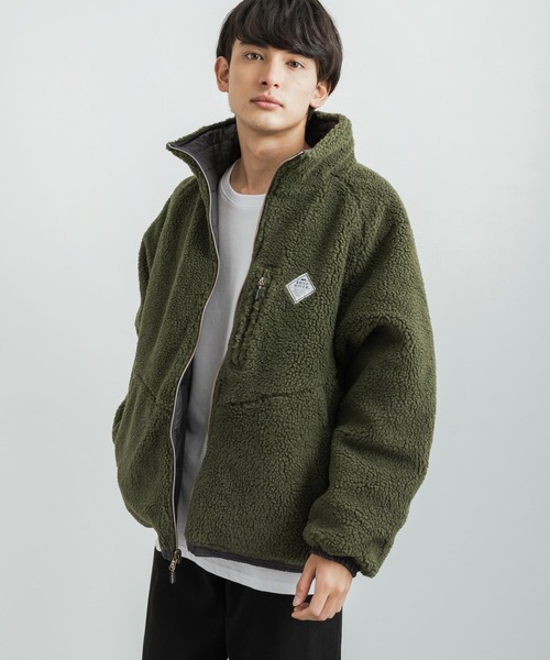 KRIFF MAYER(クリフメイヤー)の「KRIFF MAYER クリフメイヤー HINOKO リバーシブルボアフリース中綿ジャケット(ブルゾン・メンズ・チャコール/オリーブ/マルチ/ベージュ・M/L/XL)」の15枚目の写真