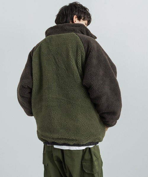 KRIFF MAYER(クリフメイヤー)の「KRIFF MAYER クリフメイヤー HINOKO リバーシブルボアフリース中綿ジャケット(ブルゾン・メンズ・チャコール/オリーブ/マルチ/ベージュ・M/L/XL)」の22枚目の写真