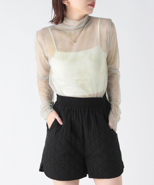 Heather(ヘザー)の「総柄シアーカットソー 173739(Tシャツ/カットソー・レディース・グリーン/ピンク/ブルーグレー・FREE)」の1枚目の写真