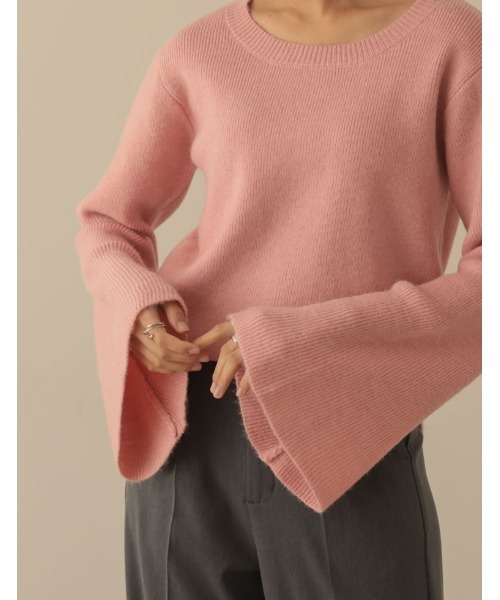 Re:EDIT（リエディ）の「[金子麻貴さん着用][WINTER COLLECTION]アルパカタッチクルーネックフレアスリーブ起毛ニットトップス（ニット/セーター・レディース・ブラック/アイボリー/ブルー/ブラック系その他/ブラウン/ピンク/イエロー・FREE）」の18枚目の写真