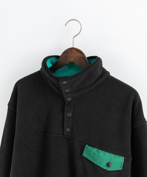 Ressaca（レサーカ）の「オーバーサイズ マイクロフリース スナップボタンスタンドカラープルオーバー（スウェット・メンズ・ブラック/オートミール/モカ/グリーン・M/L）」の22枚目の写真