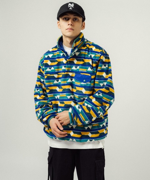 Ressaca（レサーカ）の「オーバーサイズ マイクロフリース スナップボタンスタンドカラープルオーバー（スウェット・メンズ・ブラック/オートミール/モカ/グリーン・M/L）」の11枚目の写真