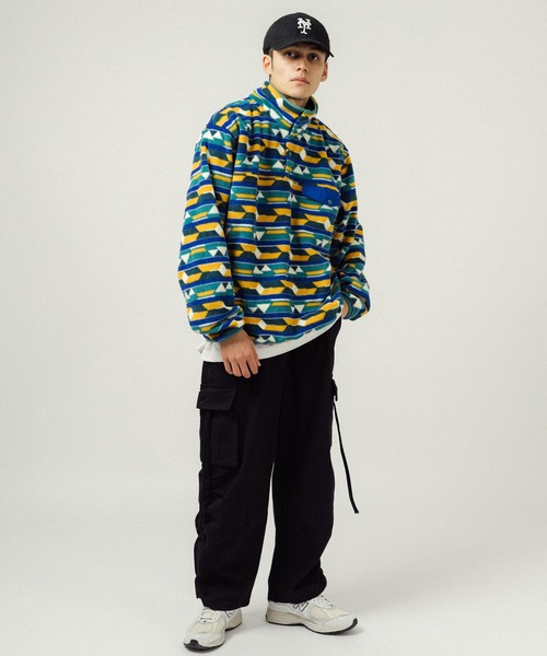 Ressaca（レサーカ）の「オーバーサイズ マイクロフリース スナップボタンスタンドカラープルオーバー（スウェット・メンズ・ブラック/オートミール/モカ/グリーン・M/L）」の13枚目の写真