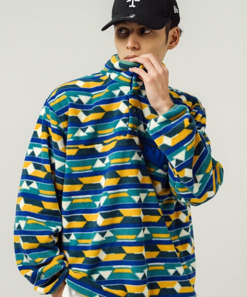 Ressaca（レサーカ）の「オーバーサイズ マイクロフリース スナップボタンスタンドカラープルオーバー（スウェット・メンズ・ブラック/オートミール/モカ/グリーン・M/L）」の12枚目の写真