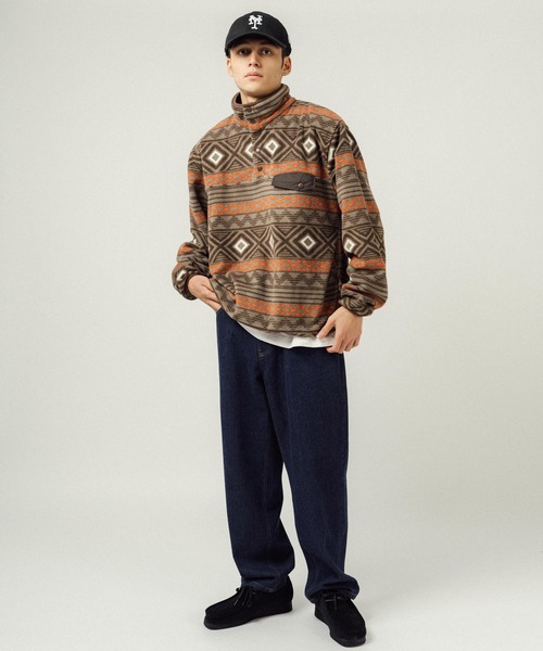 Ressaca（レサーカ）の「オーバーサイズ マイクロフリース スナップボタンスタンドカラープルオーバー（スウェット・メンズ・ブラック/オートミール/モカ/グリーン・M/L）」の15枚目の写真