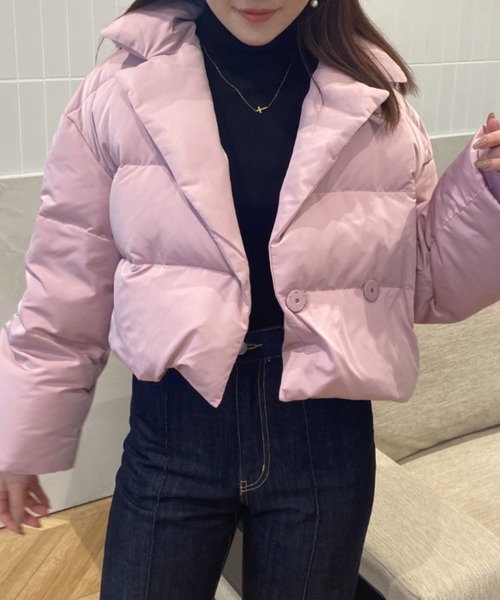 EIMY ISTOIRE（エイミーイストワール）の「ボリュームショートダウンジャケット（ダウンジャケット/コート・レディース・ブラック/アイボリー/グリーン系その他/ピンク・FREE）」の13枚目の写真