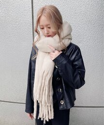 Ober Tashe | アレンジしやすい250cm カラフルボリュームストールマフラー　累計販売約5000枚【防寒／マフラー／厚手／無地】(ストール/ショール)