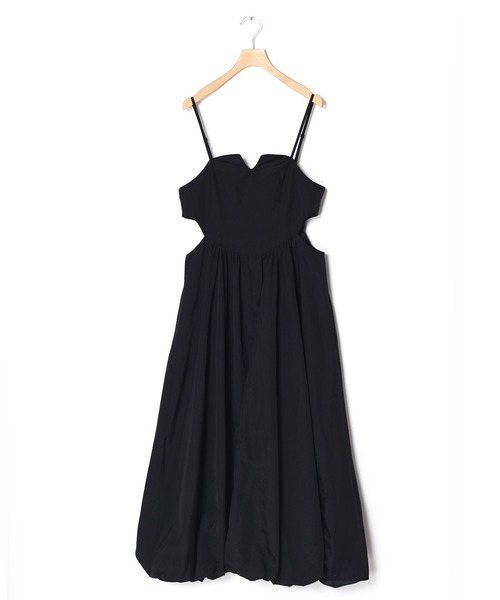【ザラ】ドローコード ロング キャミ バルーン ワンピース コットン XS 黒 ZARA - 【ザラ】ドローコード ロング キャミ バルーン