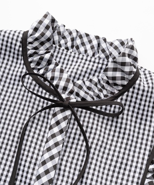 MILKFED.(ミルクフェド)の「GINGHAM CHECK RUFFLE MINI DRESS(ワンピース・レディース・ブラック/イエロー/ライトパープル・ONE SIZE)」の6枚目の写真