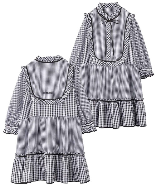 MILKFED.(ミルクフェド)の「GINGHAM CHECK RUFFLE MINI DRESS(ワンピース・レディース・ブラック/イエロー/ライトパープル・ONE SIZE)」の17枚目の写真