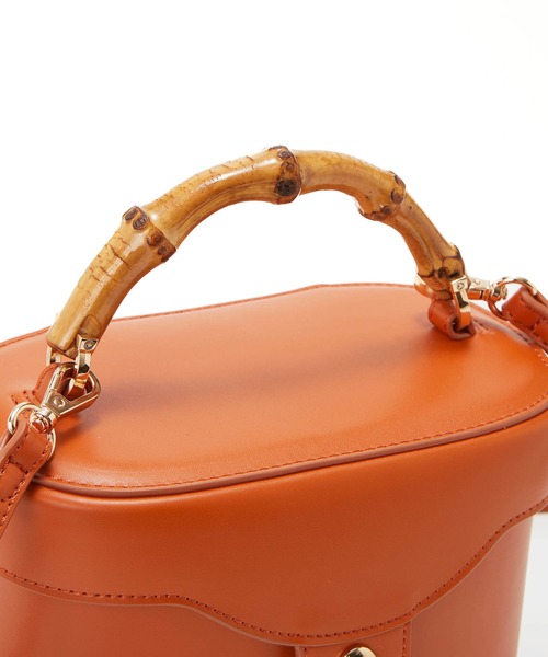 TREASURE TOPKAPI（トレジャートプカピ）の「【雑誌掲載】【TREASURE TOPKAPI】 バンブーハンドル クラシック バニティ バッグ（ハンドバッグ・レディース・オレンジ/ブラウン/ブラック・FREE）」の14枚目の写真