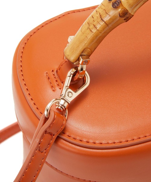 TREASURE TOPKAPI（トレジャートプカピ）の「【雑誌掲載】【TREASURE TOPKAPI】 バンブーハンドル クラシック バニティ バッグ（ハンドバッグ・レディース・オレンジ/ブラウン/ブラック・FREE）」の4枚目の写真