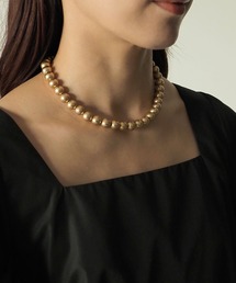 大ぶりビーズネックレス【ニッケルフリー】