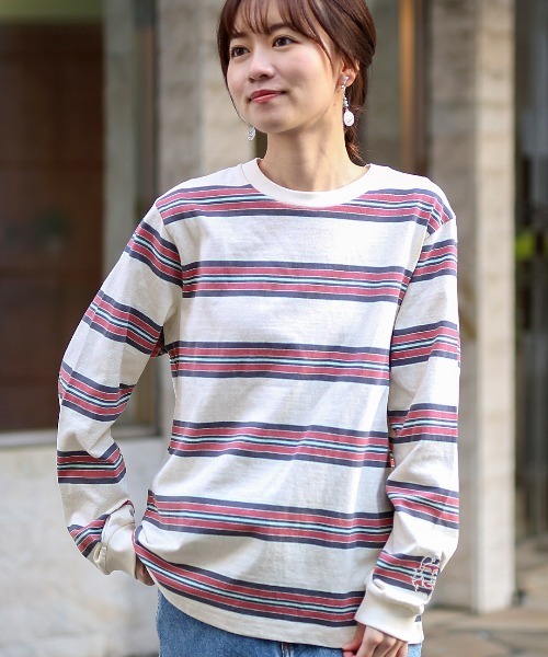 チチカカ(チチカカ)の「マルチボーダープルオーバー【ユニセックス】(Tシャツ/カットソー・メンズ・ホワイト/グリーン/グレー・FREE)」の2枚目の写真