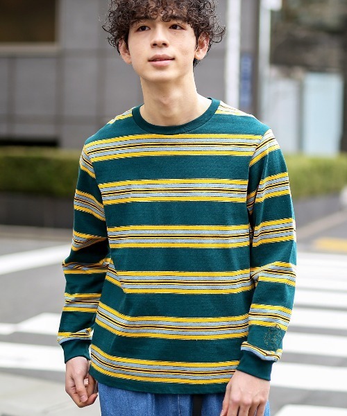 チチカカ(チチカカ)の「マルチボーダープルオーバー【ユニセックス】(Tシャツ/カットソー・メンズ・ホワイト/グリーン/グレー・FREE)」の3枚目の写真