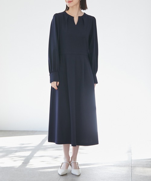 VIS（ビス）の「【270days美ストレッチシリーズ】【洗える】スキッパーワンピース（ワンピース・レディース・ネイビー/ブラック/イエロー/ピンク系その他2・FREE）」の18枚目の写真