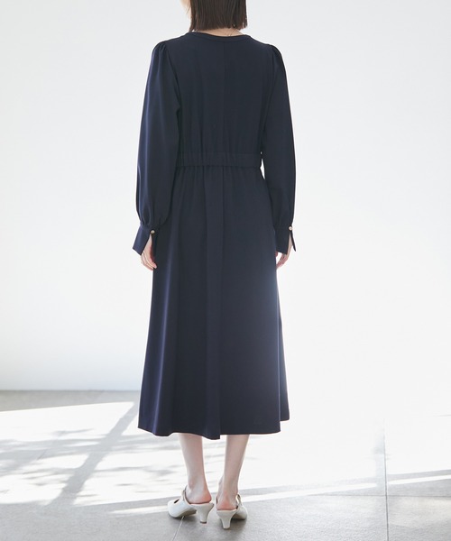 VIS（ビス）の「【270days美ストレッチシリーズ】【洗える】スキッパーワンピース（ワンピース・レディース・ネイビー/ブラック/イエロー/ピンク系その他2・FREE）」の20枚目の写真