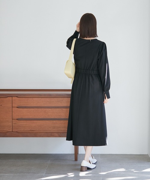 VIS（ビス）の「【270days美ストレッチシリーズ】【洗える】スキッパーワンピース（ワンピース・レディース・ネイビー/ブラック/イエロー/ピンク系その他2・FREE）」の17枚目の写真