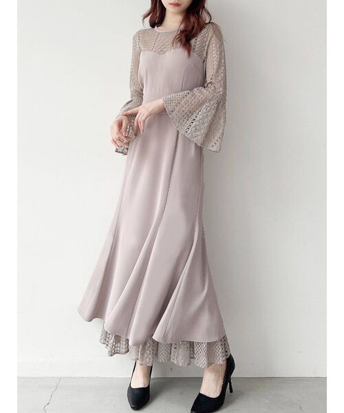 RESEXXY(リゼクシー)の「総レースフレアマーメイドワンピース(ドレス・レディース・ピンク/ブラック/ブルー・FREE)」の3枚目の写真