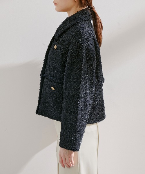 【新品タグ付】 ROPE ニットツイード2WAYジャケット 新品タグ付】 ROPE ニットツイード2WAYジャケット