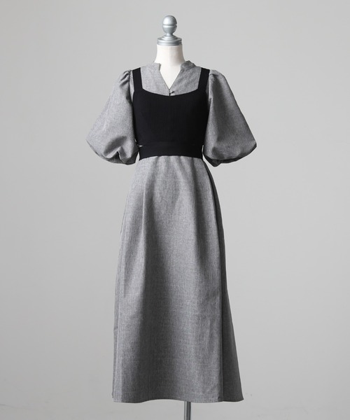 Cheek（チーク）の「ニットビスチェＳＥＴワンピース（ワンピース・レディース・チャコールグレー/グリーン系その他/ネイビー・MEDIUM）」の21枚目の写真