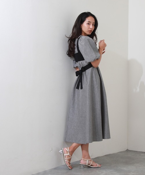Cheek（チーク）の「ニットビスチェＳＥＴワンピース（ワンピース・レディース・チャコールグレー/グリーン系その他/ネイビー・MEDIUM）」の6枚目の写真