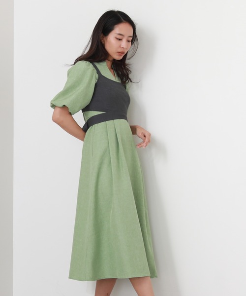 Cheek（チーク）の「ニットビスチェＳＥＴワンピース（ワンピース・レディース・チャコールグレー/グリーン系その他/ネイビー・MEDIUM）」の10枚目の写真