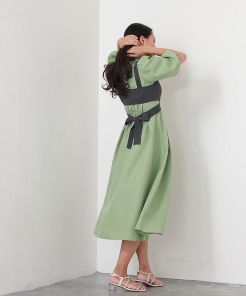 Cheek（チーク）の「ニットビスチェＳＥＴワンピース（ワンピース・レディース・チャコールグレー/グリーン系その他/ネイビー・MEDIUM）」の12枚目の写真