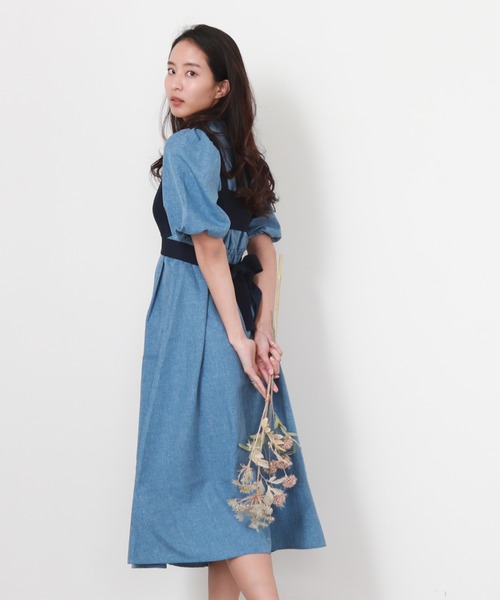 Cheek（チーク）の「ニットビスチェＳＥＴワンピース（ワンピース・レディース・チャコールグレー/グリーン系その他/ネイビー・MEDIUM）」の17枚目の写真