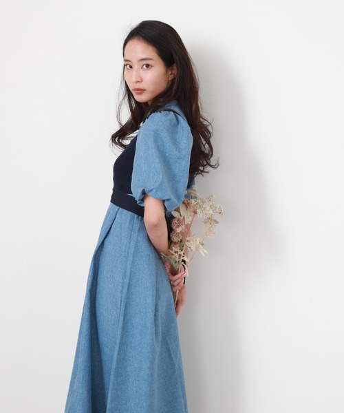 Cheek（チーク）の「ニットビスチェＳＥＴワンピース（ワンピース・レディース・チャコールグレー/グリーン系その他/ネイビー・MEDIUM）」の18枚目の写真