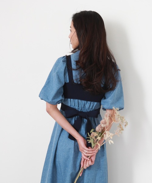 Cheek（チーク）の「ニットビスチェＳＥＴワンピース（ワンピース・レディース・チャコールグレー/グリーン系その他/ネイビー・MEDIUM）」の19枚目の写真