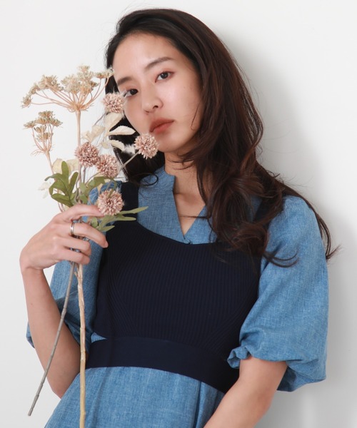 Cheek（チーク）の「ニットビスチェＳＥＴワンピース（ワンピース・レディース・チャコールグレー/グリーン系その他/ネイビー・MEDIUM）」の20枚目の写真