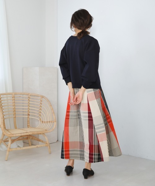 Bou Jeloud（ブージュルード）の「【選べる6色展開】カラーチェックタフタスカート（スカート・レディース・ベージュ/レッド/ブルー/ブラック/カーキ/ライトブルー/サンドベージュ/ブラウン・FREE）」の20枚目の写真