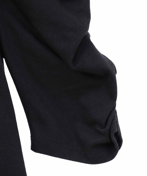 31 Sons de mode(トランテアン ソン ドゥ モード)の「シャーリングスリーブロゴTシャツ(Tシャツ/カットソー・レディース・オフホワイト/ブラック・36)」の10枚目の写真