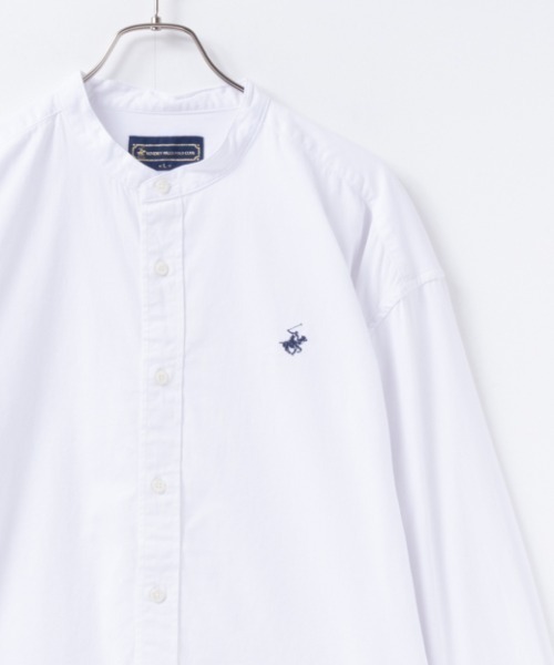 BEVERLY HILLS POLO CLUB(ビバリーヒルズポロクラブ)の「BEVERLY HILLS POLO CLUB ビバリーヒルズポロクラブ バンドカラーシャツ(シャツ/ブラウス・メンズ・ブルー/ネイビー/ホワイト/チャコール・M/XL/L)」の2枚目の写真