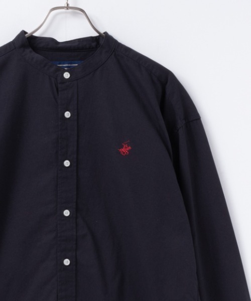 BEVERLY HILLS POLO CLUB(ビバリーヒルズポロクラブ)の「BEVERLY HILLS POLO CLUB ビバリーヒルズポロクラブ バンドカラーシャツ(シャツ/ブラウス・メンズ・ブルー/ネイビー/ホワイト/チャコール・M/XL/L)」の3枚目の写真