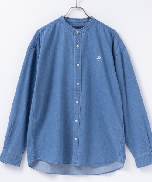 BEVERLY HILLS POLO CLUB(ビバリーヒルズポロクラブ)の「BEVERLY HILLS POLO CLUB ビバリーヒルズポロクラブ バンドカラーシャツ(シャツ/ブラウス・メンズ・ブルー/ネイビー/ホワイト/チャコール・M/XL/L)」の8枚目の写真