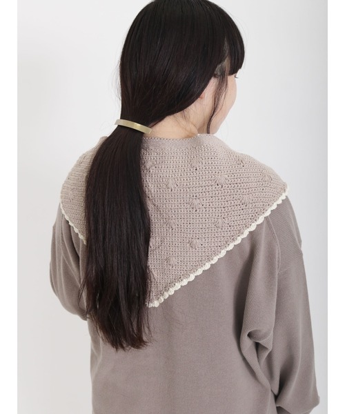 Samansa Mos2（サマンサ モスモス）の「飛び刺繍かぎ針スカーフ（ストール/ショール・レディース・モカ/キナリ・ﾌﾘ-）」の7枚目の写真