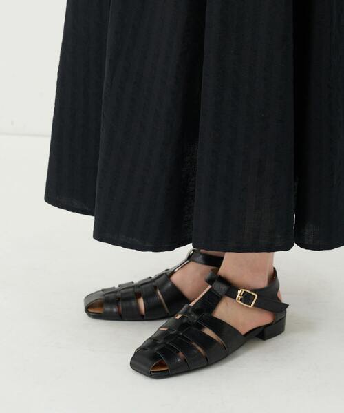 conges payes ADIEU TRISTESSE（コンジェ ペイエ アデュートリステス）の「ストライプギャザースカート（スカート・レディース・ネイビー/ブルー/ブラック・38）」の20枚目の写真