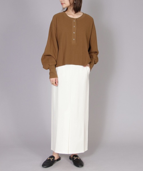 TITE IN THE STORE（ティテ　インザ　ストア）の「ソフトダンボールタイトスカート（スカート・レディース・オフホワイト/ブラック/ブラウン・38）」の5枚目の写真