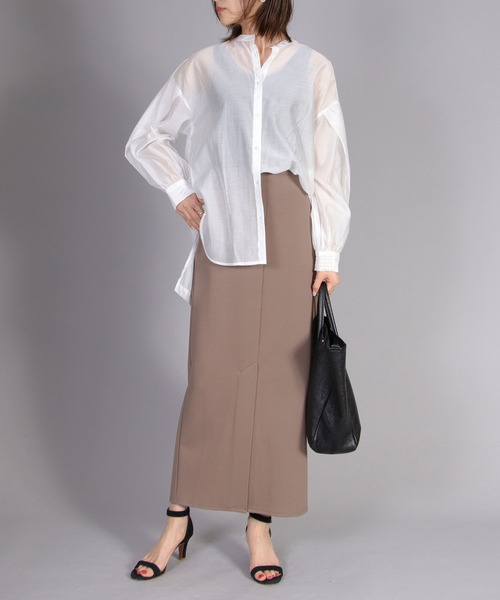 TITE IN THE STORE（ティテ　インザ　ストア）の「ソフトダンボールタイトスカート（スカート・レディース・オフホワイト/ブラック/ブラウン・38）」の8枚目の写真