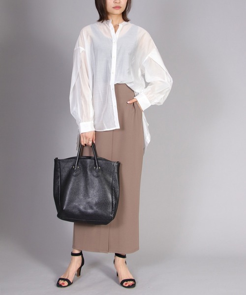 TITE IN THE STORE（ティテ　インザ　ストア）の「ソフトダンボールタイトスカート（スカート・レディース・オフホワイト/ブラック/ブラウン・38）」の10枚目の写真